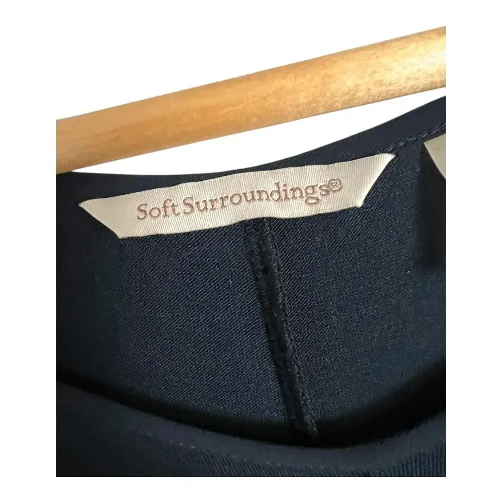 Soft Surroundings Black Casual Blouse Shirt Top Medium - Picture 2 of 4